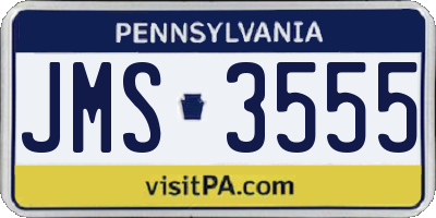 PA license plate JMS3555