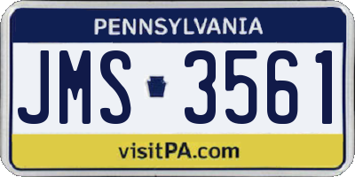 PA license plate JMS3561