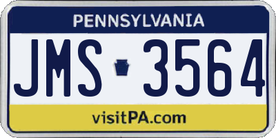 PA license plate JMS3564