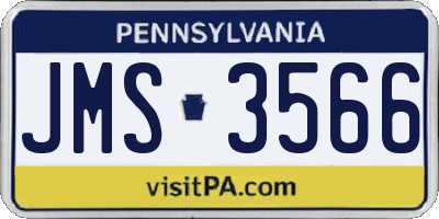 PA license plate JMS3566