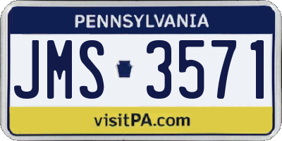 PA license plate JMS3571