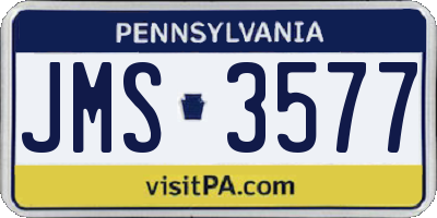 PA license plate JMS3577