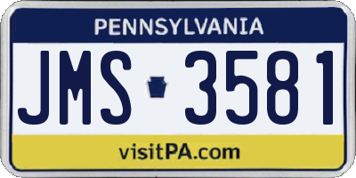 PA license plate JMS3581