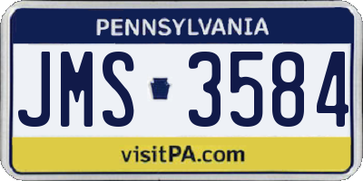 PA license plate JMS3584