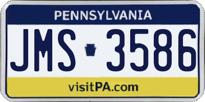 PA license plate JMS3586