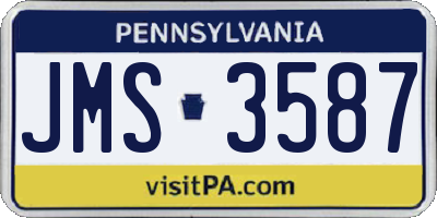PA license plate JMS3587