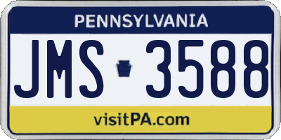 PA license plate JMS3588