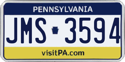 PA license plate JMS3594