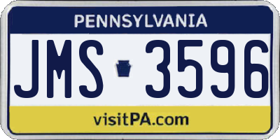 PA license plate JMS3596