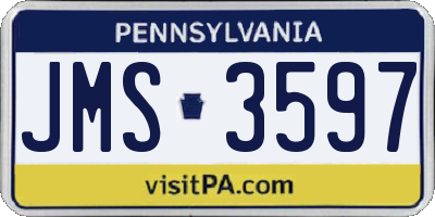 PA license plate JMS3597