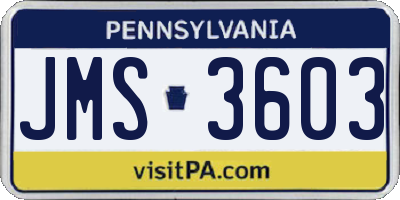 PA license plate JMS3603