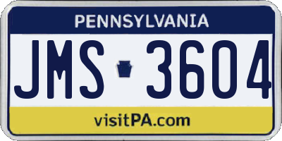 PA license plate JMS3604