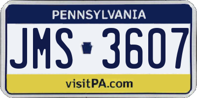 PA license plate JMS3607