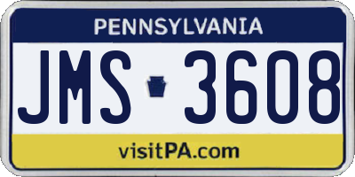 PA license plate JMS3608