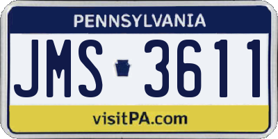 PA license plate JMS3611
