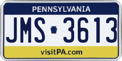 PA license plate JMS3613