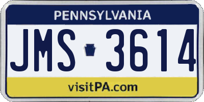 PA license plate JMS3614