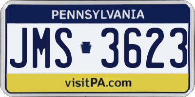 PA license plate JMS3623