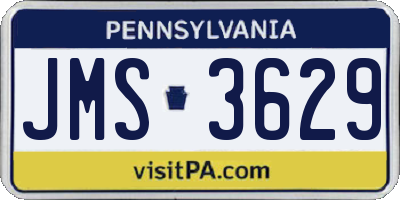 PA license plate JMS3629