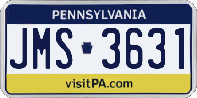 PA license plate JMS3631