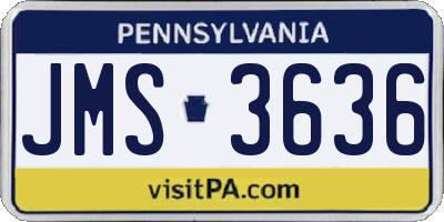 PA license plate JMS3636