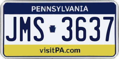 PA license plate JMS3637