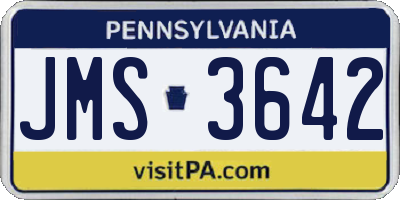 PA license plate JMS3642