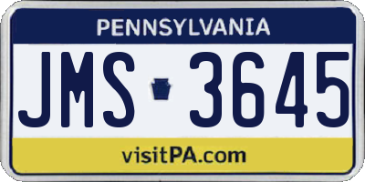 PA license plate JMS3645