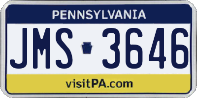 PA license plate JMS3646