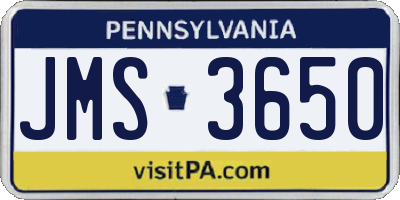 PA license plate JMS3650