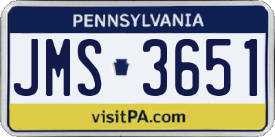 PA license plate JMS3651