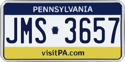 PA license plate JMS3657