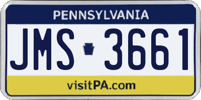 PA license plate JMS3661