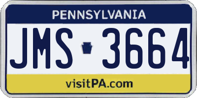 PA license plate JMS3664