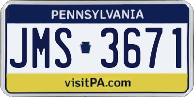 PA license plate JMS3671