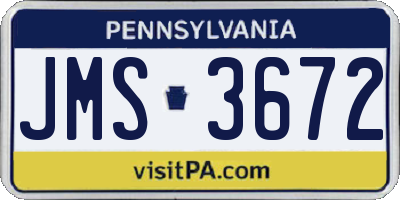 PA license plate JMS3672
