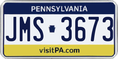 PA license plate JMS3673