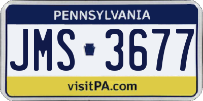 PA license plate JMS3677