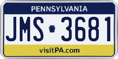 PA license plate JMS3681