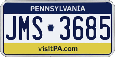PA license plate JMS3685