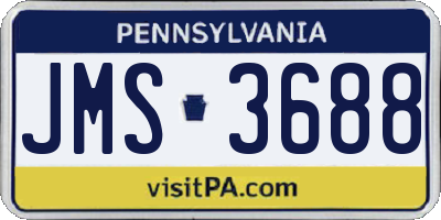 PA license plate JMS3688