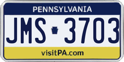 PA license plate JMS3703
