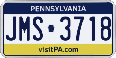 PA license plate JMS3718