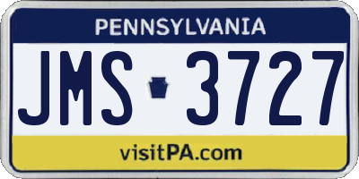 PA license plate JMS3727
