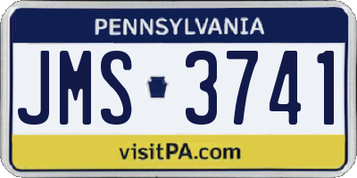 PA license plate JMS3741