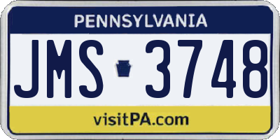 PA license plate JMS3748