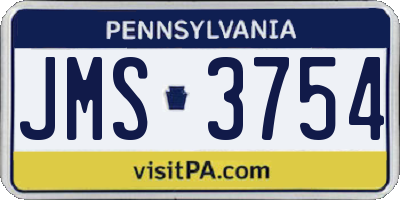 PA license plate JMS3754