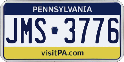 PA license plate JMS3776