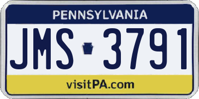 PA license plate JMS3791