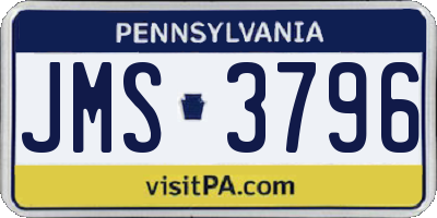 PA license plate JMS3796